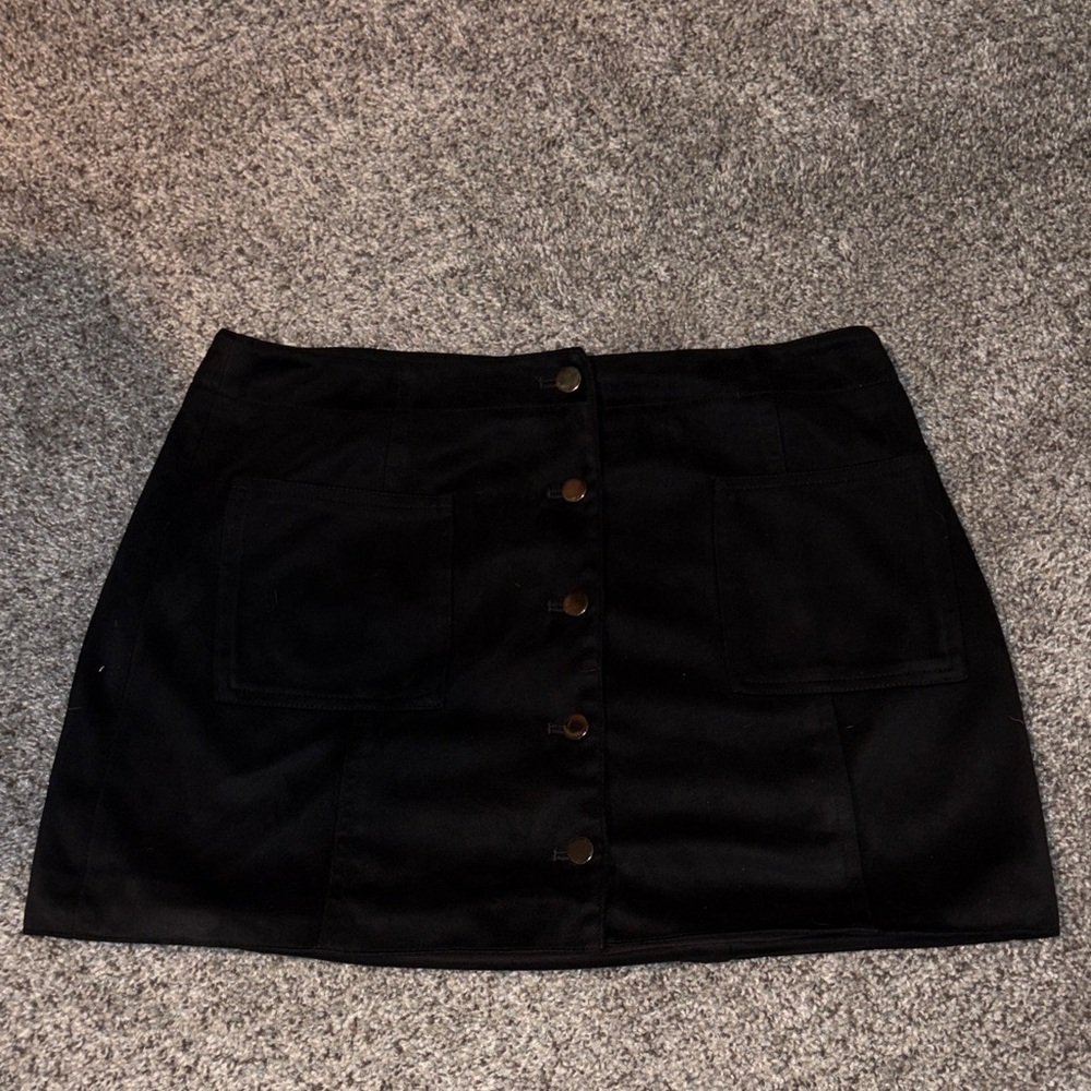 Forever 21 Black Button-Front Mini Skirt